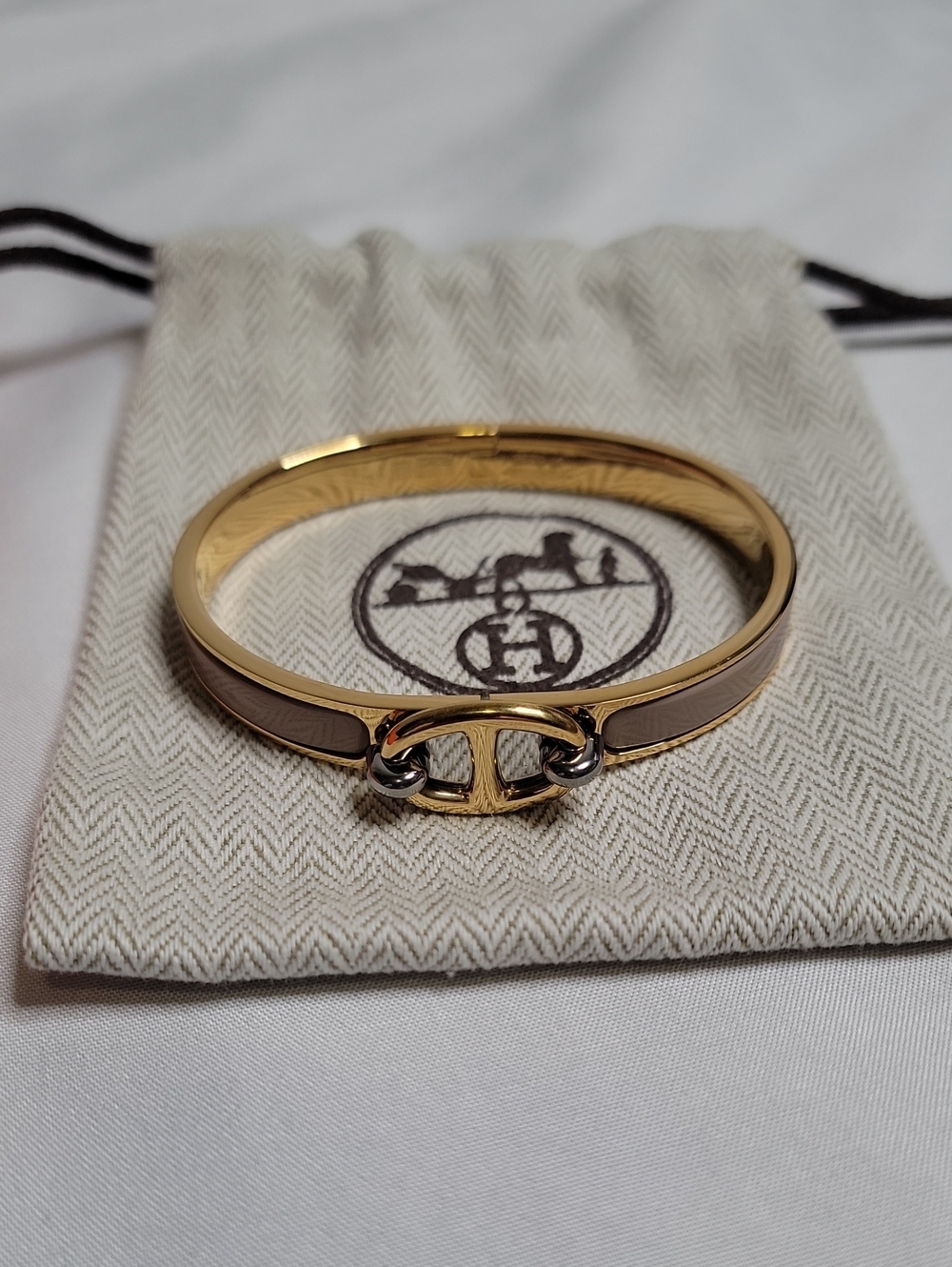 Hermès Mini Clic Chaîne d'Ancre bracelet With Gold Hardware